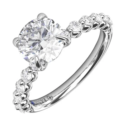 Women’s modern engagement rings-Fana Contemporary Round Diamond Solitaire Engagement Ring Setting in 14kt White Gold (3/8ct tw)