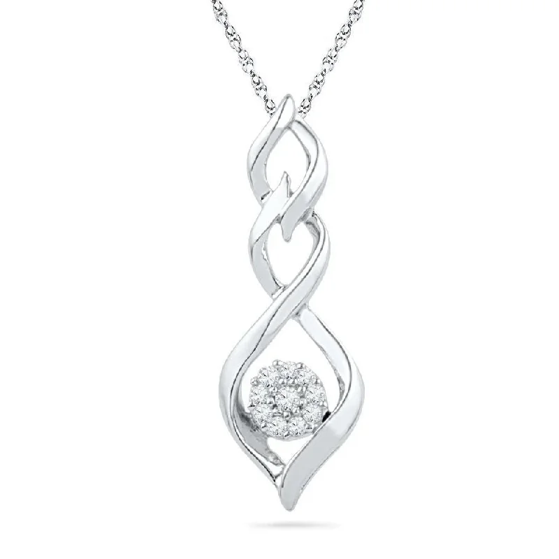 Women’s tennis necklaces-Diamond Cluster Necklace With Twist Design