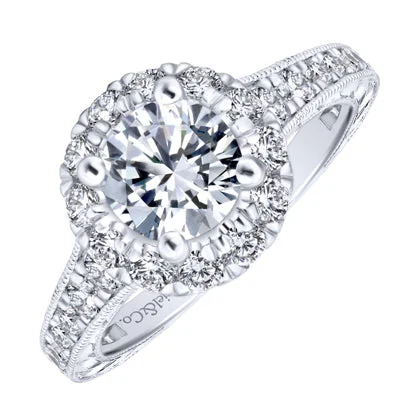 Women’s infinity engagement rings-Gabriel Samantha Diamond Engagement Ring Setting in 14kt White Gold (1ct tw)