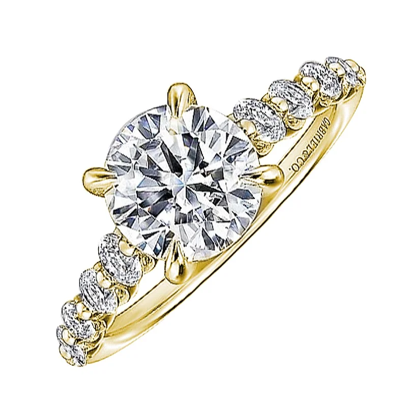 Women’s custom engagement rings-Gabriel Diamond Engagement Ring Setting in 14kt Yellow Gold (1/2ct tw)