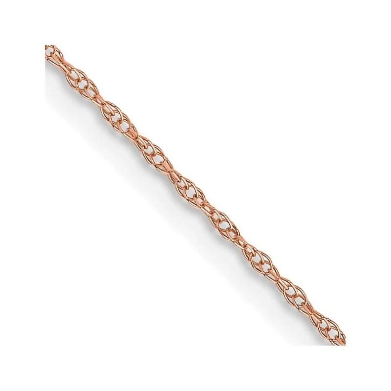 Women’s pinky rings-Curata 10k Rose Gold .6 mm Carded Cable Rope Chain Necklace (Spring Ring)