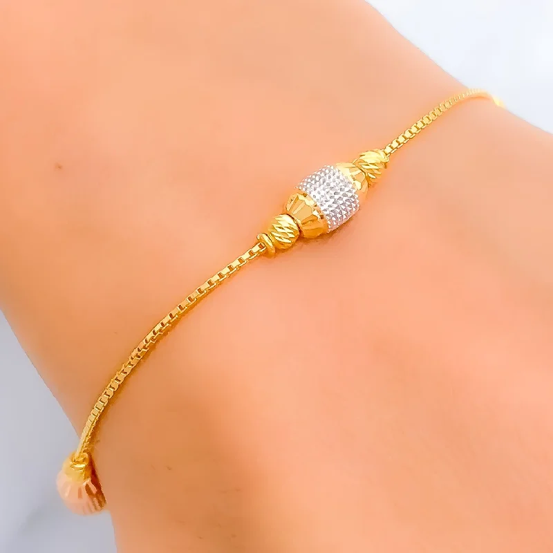 Women’s modern bangles-Dazzling Elegant Radiant 22k Gold Bracelet