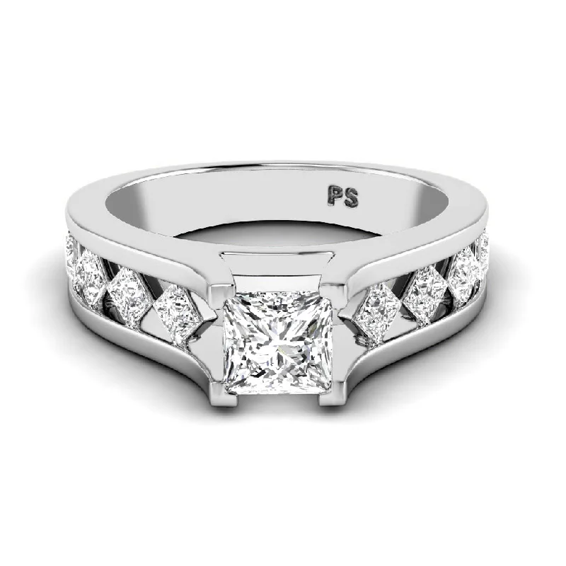 Women’s budget-friendly engagement rings-1.30-3.80 CT Princess Cut Lab Grown Diamonds - Engagement Ring