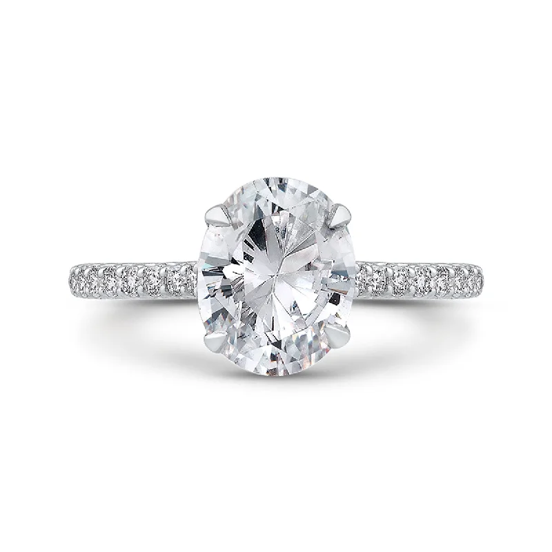 Women’s vintage engagement rings-Oval Diamond Engagement Ring Setting in 14kt White Gold (3/8ct tw)