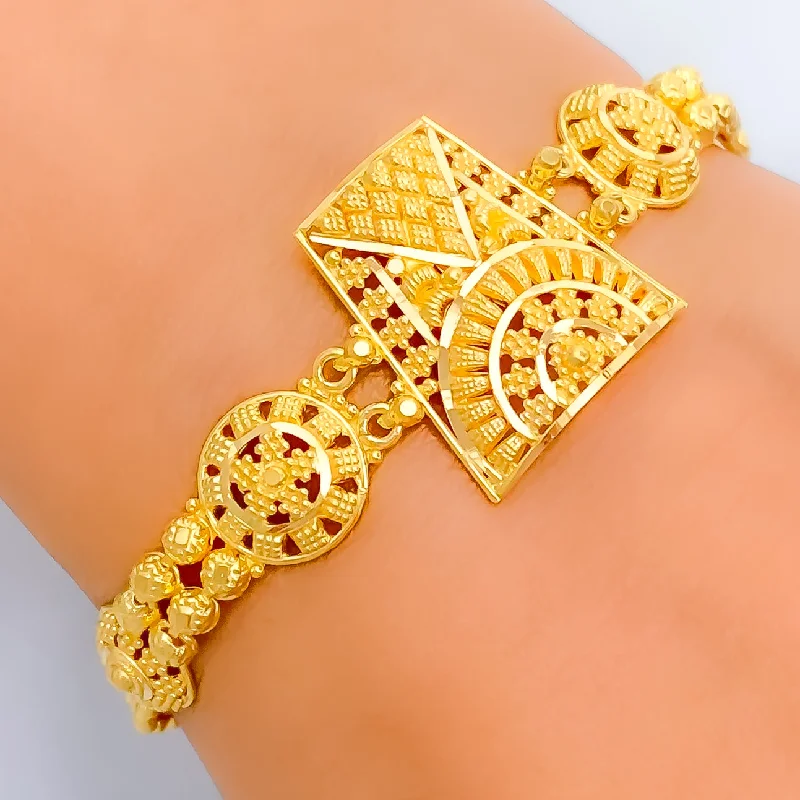 Women’s colorful gemstone bracelets-Brilliant Ethereal 22k Gold Bracelet