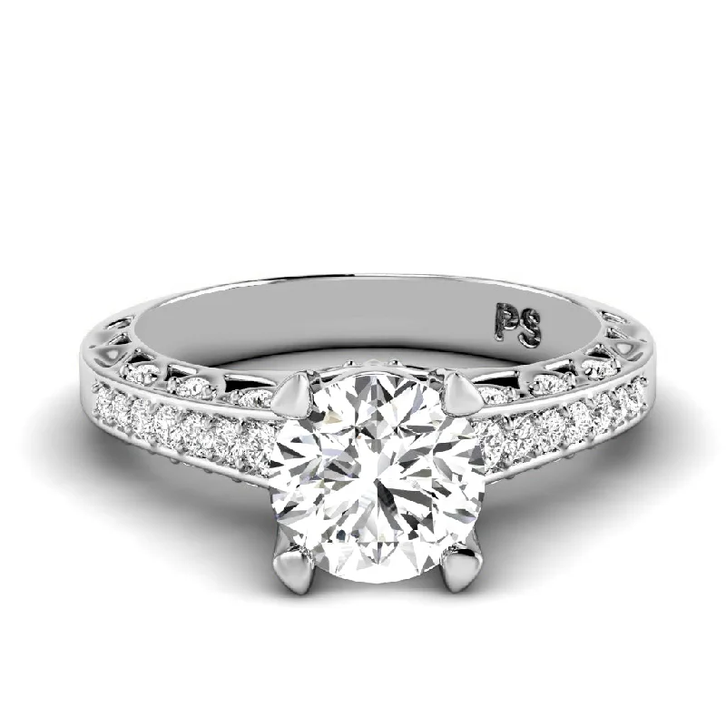 Women’s simple diamond engagement rings-0.60-1.75 CT Round Cut Diamonds - Engagement Ring