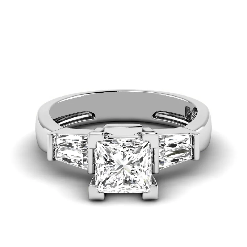 Women’s oval cut diamond engagement rings-0.75-1.90 CT Taper & Princess Cut Diamonds - Engagement Ring