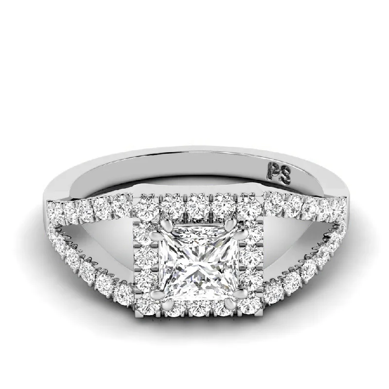 Women’s geometric engagement rings-0.95-3.45 CT Round & Princess Cut Lab Grown Diamonds - Engagement Ring