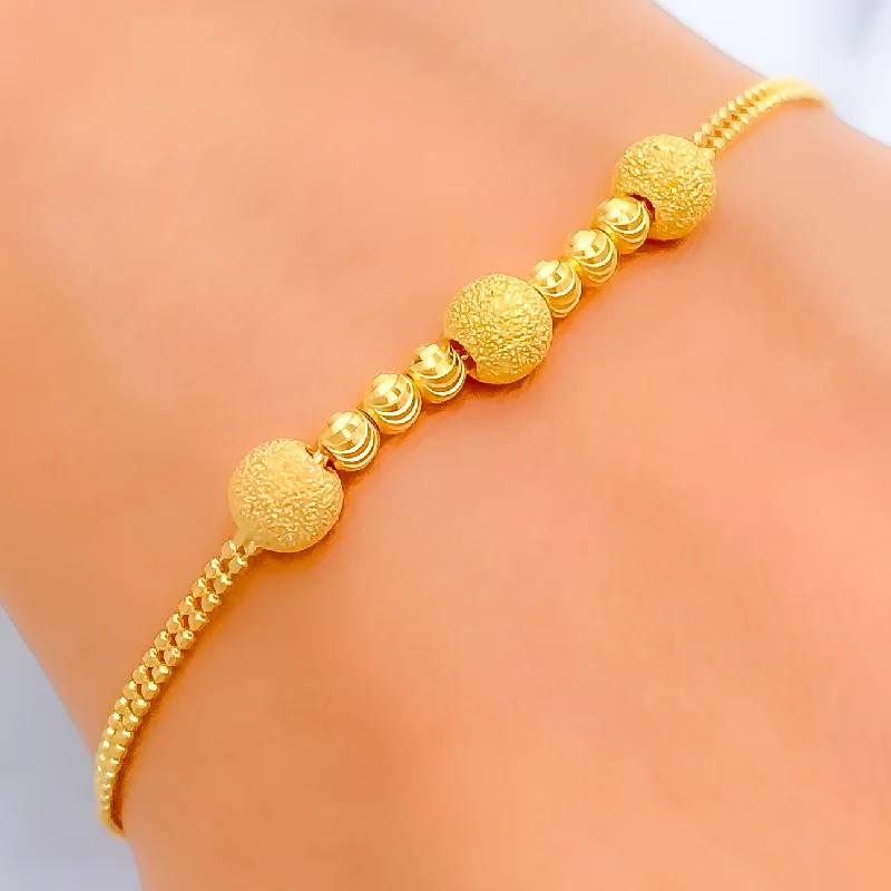 Women’s tennis bangles-Bold Charming 22K Gold Bracelet