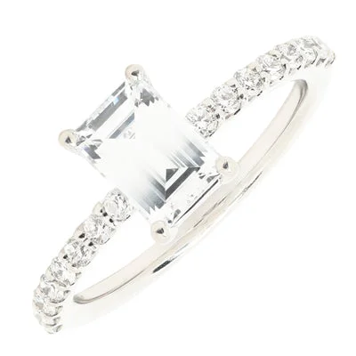 Women’s cushion halo engagement rings-Diamond Engagement Ring Setting in 14kt White Gold (1/3ct tw)