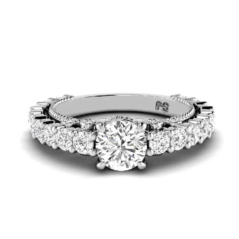 Women’s luxury moissanite engagement rings-2.05-3.20 CT Round Cut Diamonds - Engagement Ring