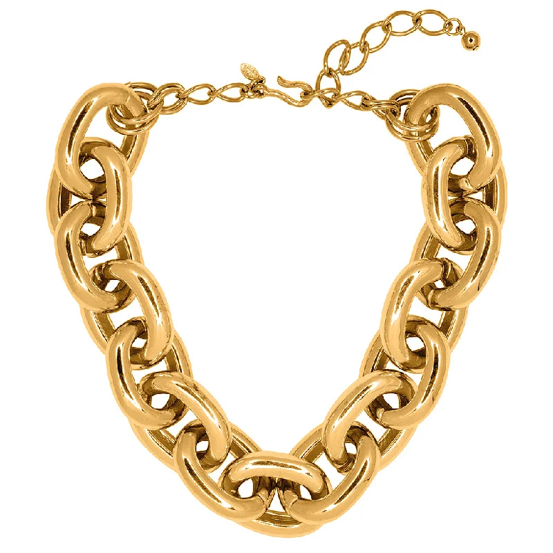 Women’s stylish necklaces-Gold Medium Link Necklace