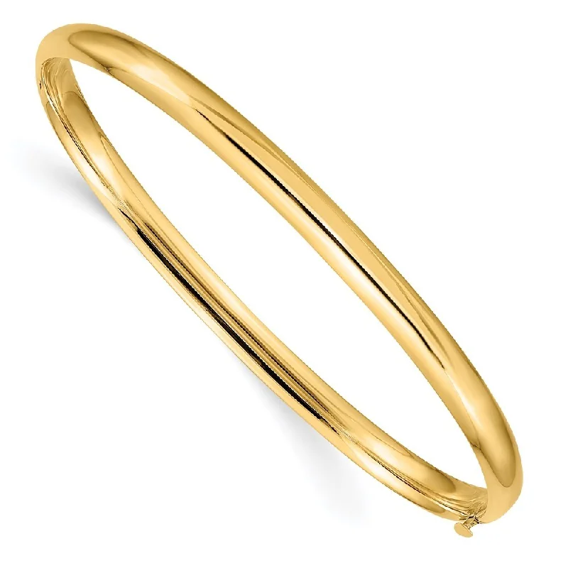 Women’s glamorous bracelets-14k Yellow Gold 5mm 3/16 High Hinged Bangle Bracelet, 7.25"