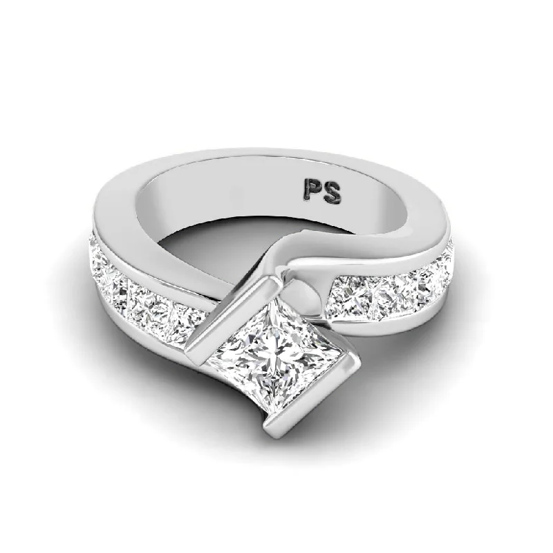 Women’s cushion cut engagement rings-2.15-3.30 CT Princess Cut Diamonds - Engagement Ring