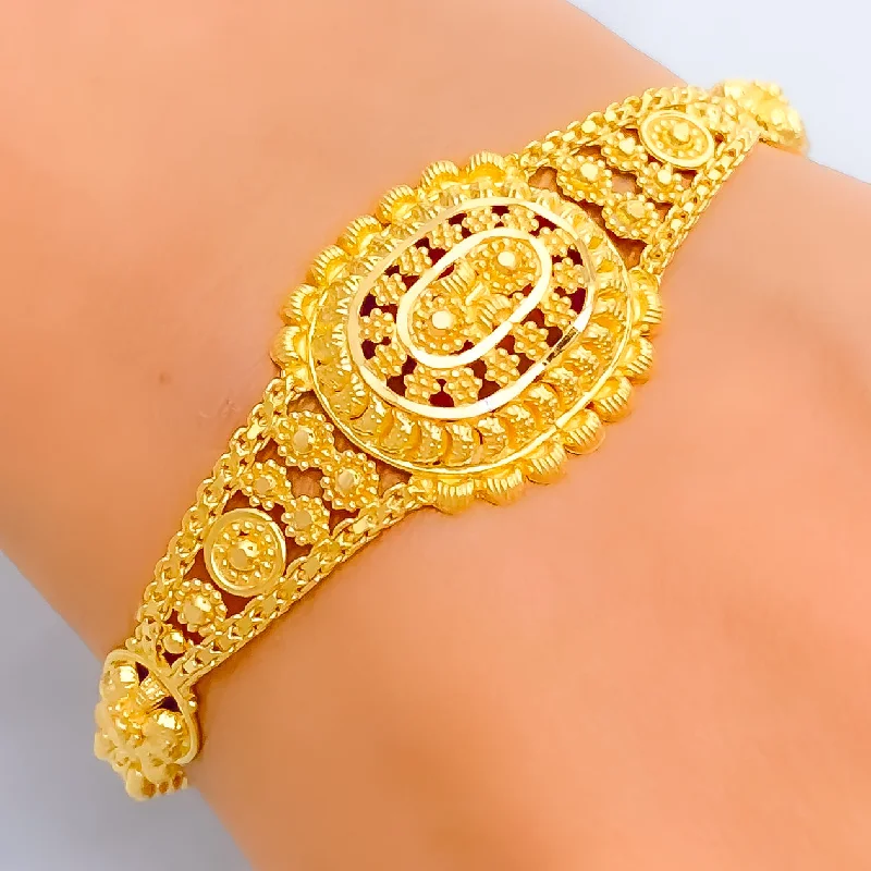 Women’s gemstone bracelets-Brilliant Jazzy 22k Gold Bracelet