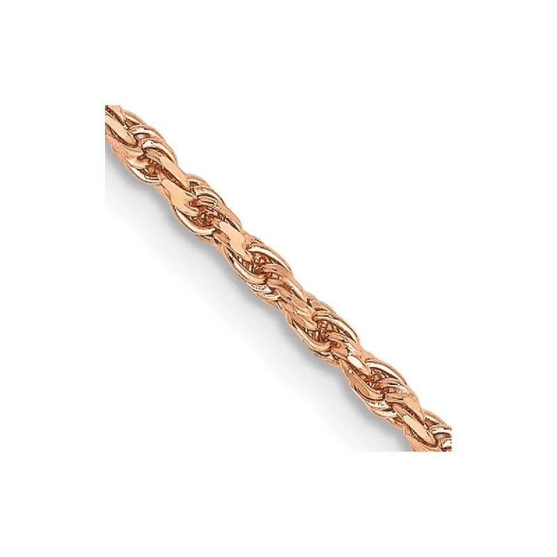 Women’s delicate gold bracelets-Curata 14k Rose Gold Solid 1.8mm Sparkle Cut Rope Chain Bracelet