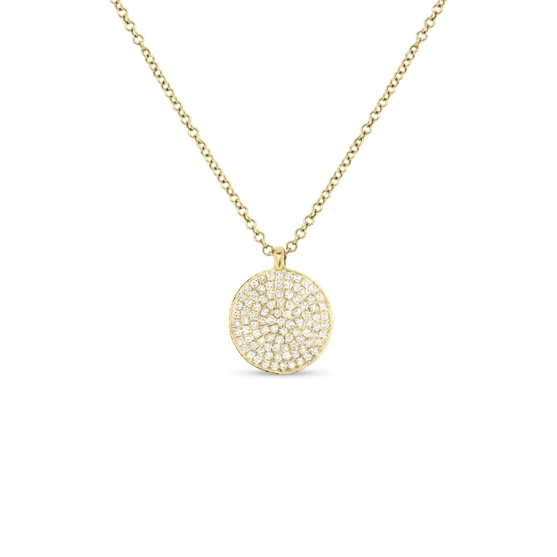 Women’s fashion necklaces-Everyday Diamond Disc Pendant