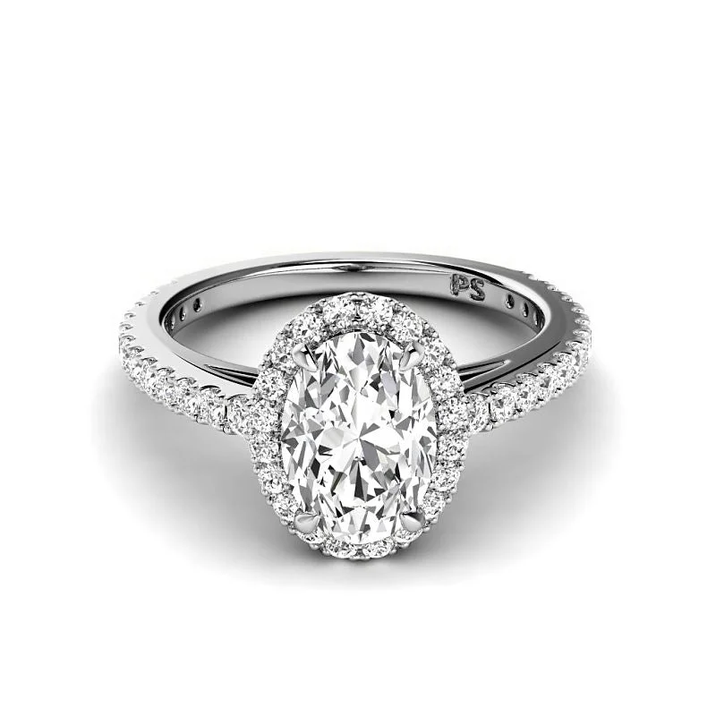 Women’s art deco engagement rings-0.95-3.45 CT Round & Oval Cut Lab Grown Diamonds - Engagement Ring