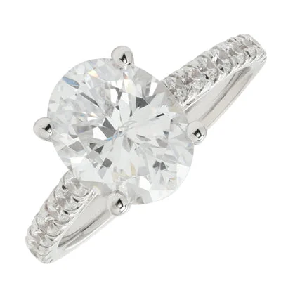 Women’s dual diamond engagement rings-Martin Flyer Diamond Engagement Ring Setting in 14kt White Gold (1/3ct tw)