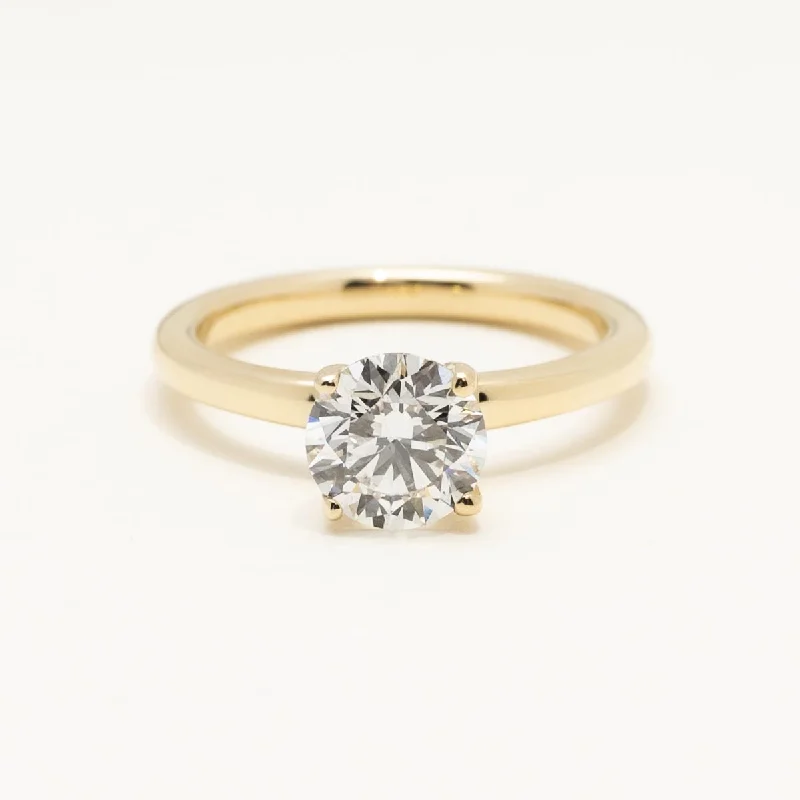 Women’s oval engagement rings-Lab Grown Diamond Solitaire Engagement Ring in 14kt Yellow Gold (1 1/2ct)