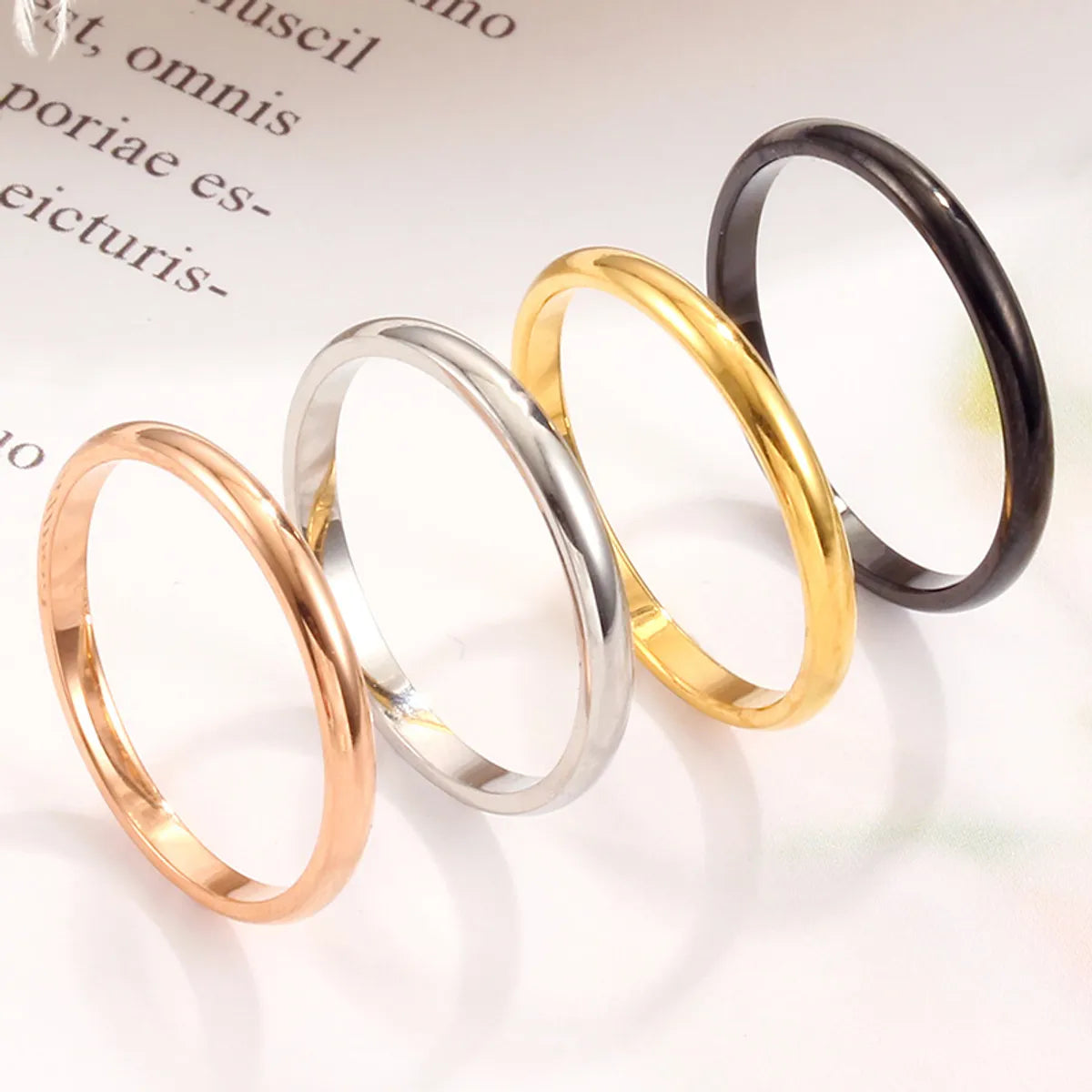 Women’s wedding rings-Simple Style Solid Color Titanium Steel Rings 1 Piece