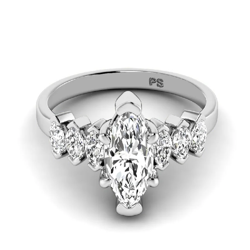 Women’s custom fit engagement rings-1.50-4.00 CT Marquise Cut Lab Grown Diamonds - Engagement Ring