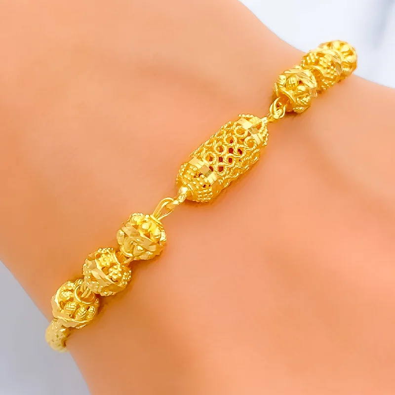 Women’s cuff bangles-Ornate Ornamental 22k Gold Filigree Bracelet