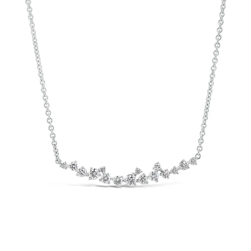 Women’s bold statement necklaces-Diamond Confetti Bar Pendant