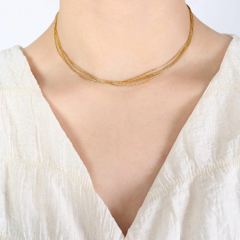 Gold Necklace-37+5cm