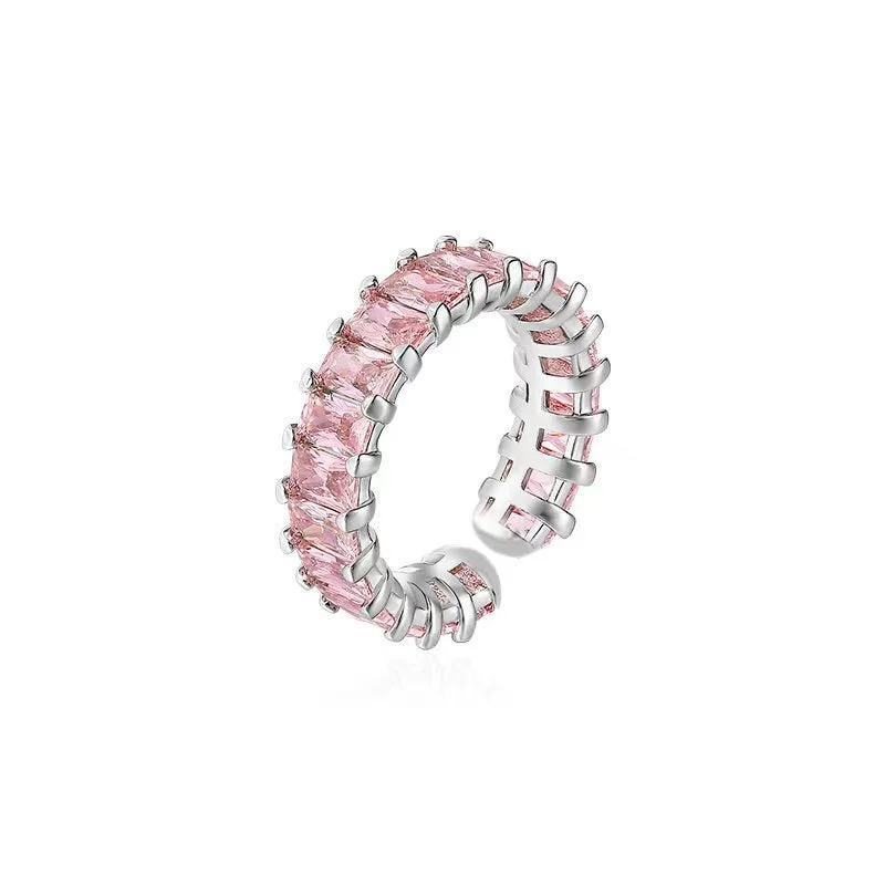 Single Row Pink Diamond Ring