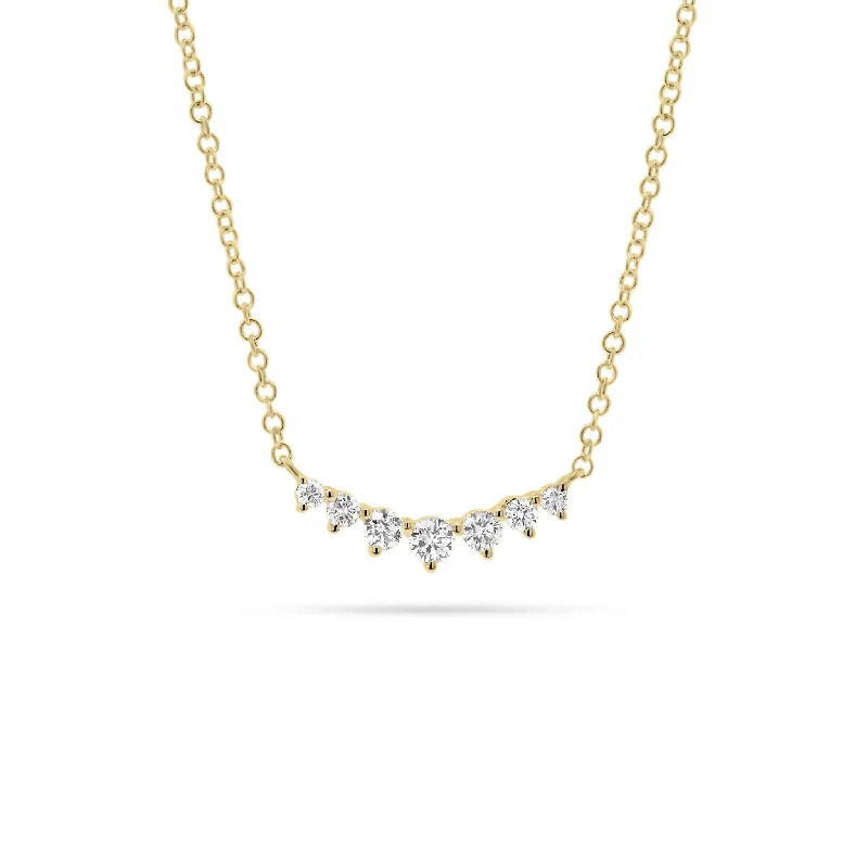 Women’s diamond necklaces-Graduated Diamond Bar Pendant