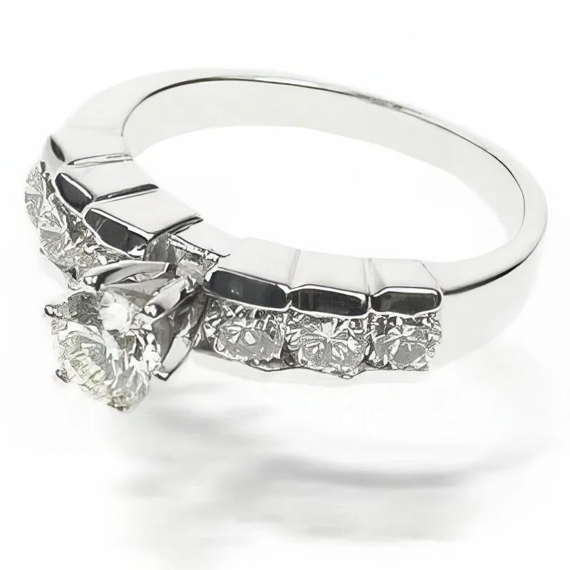 Women’s vintage-inspired engagement rings-1.20-2.35 CT Round Cut Diamonds - Engagement Ring