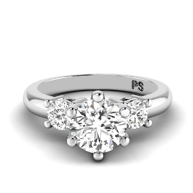 Women’s platinum engagement rings-0.90-3.40 CT Round Cut Lab Grown Diamonds - Engagement Ring