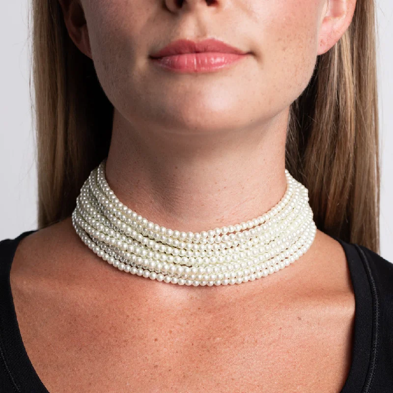 Women’s gold pendant necklaces-Pearl Choker Necklace