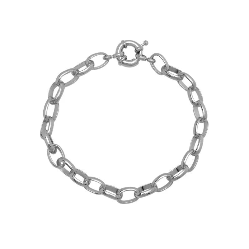 Women’s fashion bangle bracelets-Victoria Townsend Small Fine Silver Plated Rolo Bracelet-7.5"