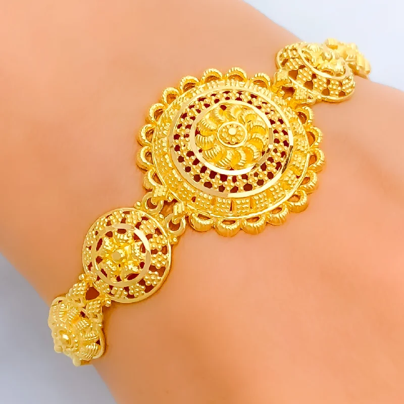 Women’s adjustable bracelets-Rich Vibrant 22k Gold Bracelet