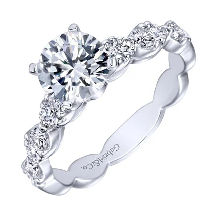 Women’s platinum engagement rings-Gabriel Rowan Diamond Engagement Ring Setting in 14kt White Gold (1/2ct tw)