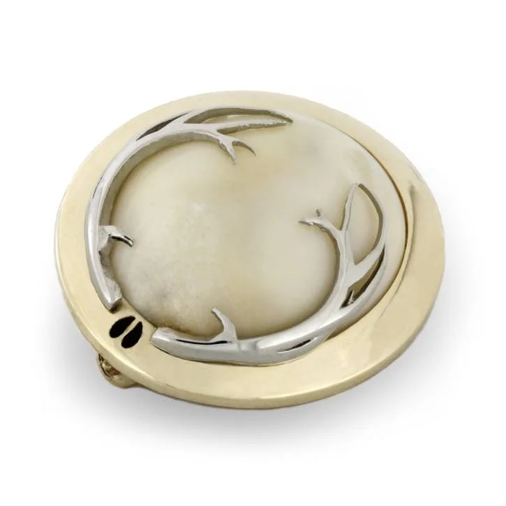 Women’s delicate necklaces-Nature Inspired Custom Brooch With Antler