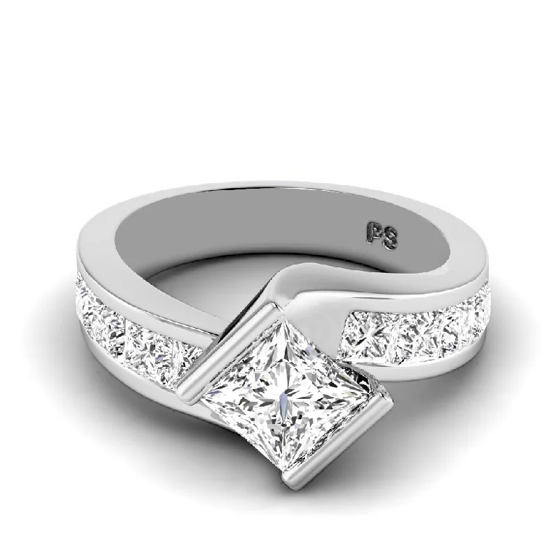 Women’s oval cut diamond engagement rings-2.10-4.60 CT Princess Cut Lab Grown Diamonds - Engagement Ring