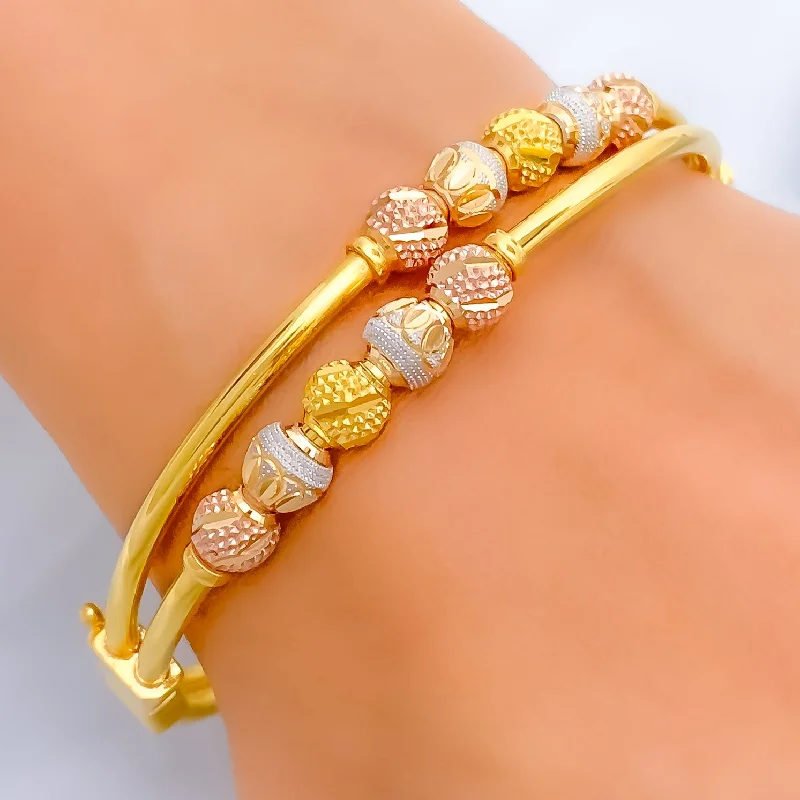 Women’s pearl bangles-Stylish Brilliant 22k Gold Bangle Bracelet