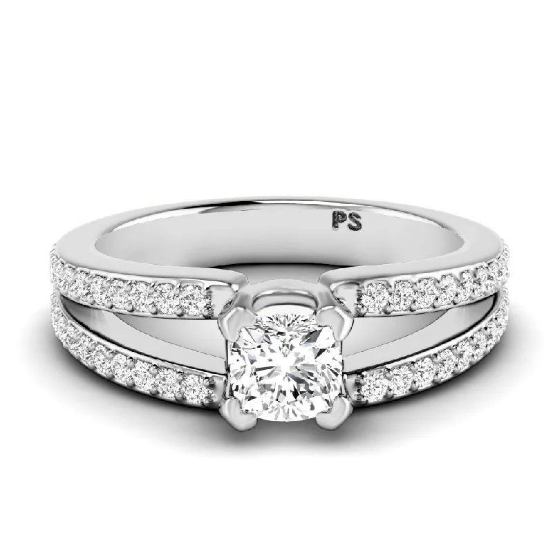 Women’s solitaire engagement rings-0.85-2.00 CT Round & Cushion Cut Diamonds - Engagement Ring