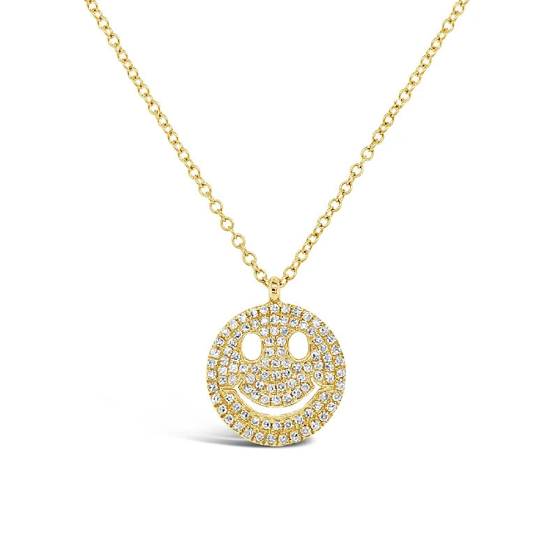 Women’s minimalist necklaces-Diamond Smiley Face Necklace