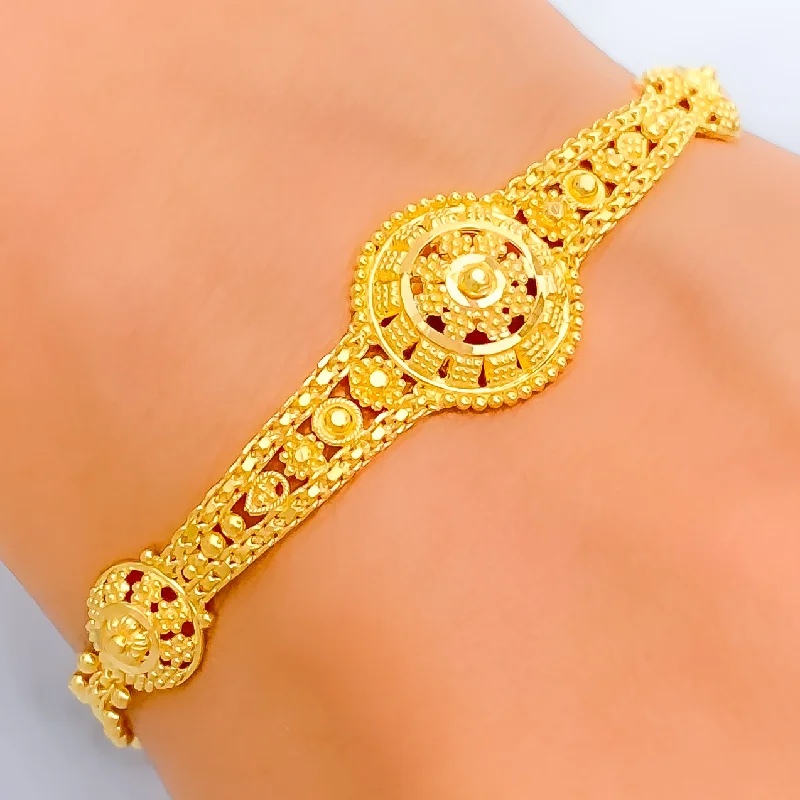 Women’s modern bangles-Jazzy Stunning 22k Gold Bracelet