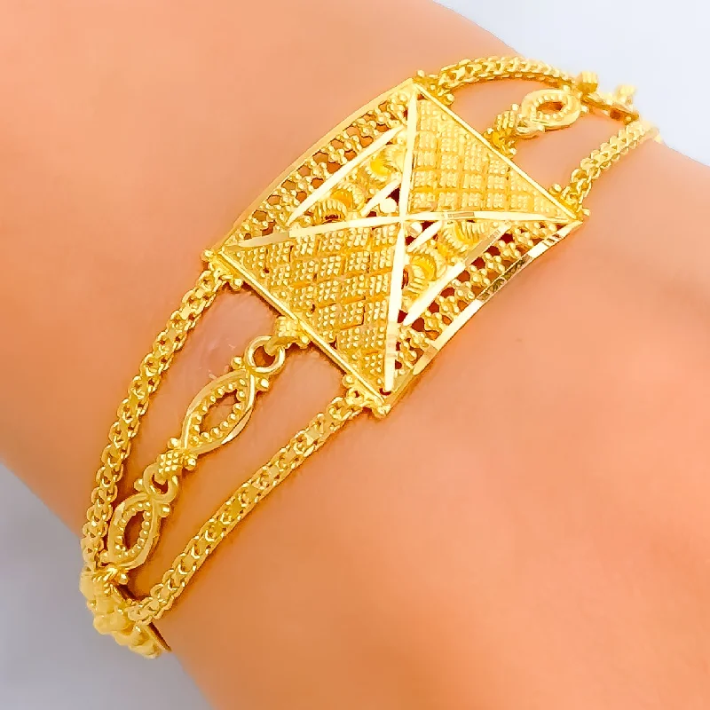 Women’s personalized bracelets-Precious Embellished 22k Gold Bracelet