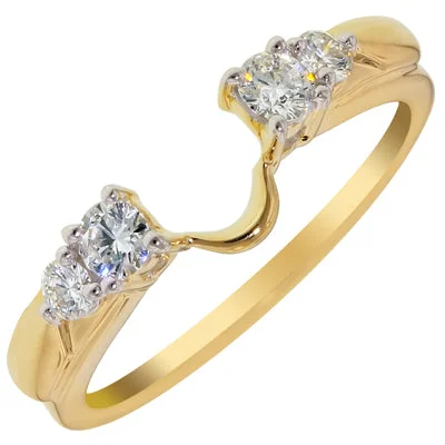 Women’s vintage engagement rings-Diamond Wedding Ring Wrap in 14kt Yellow Gold (1/3ct tw)