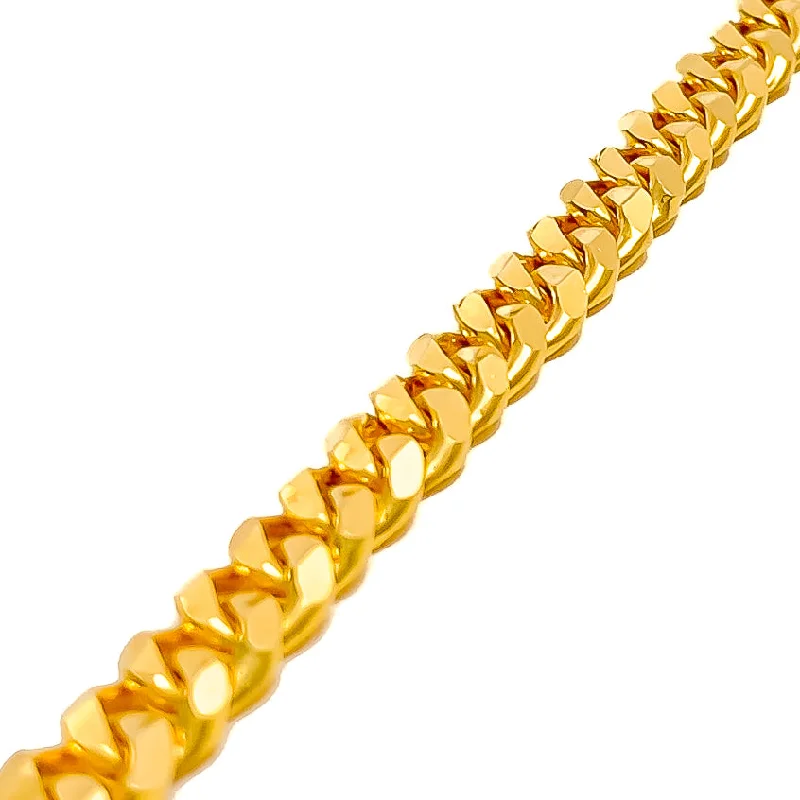 Women’s beaded bracelets-Regal Gleaming 22K Gold Men's Bracelet