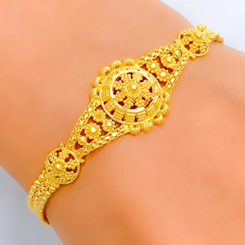 Women’s stylish bracelets-Bespoke Artistic 22k Gold Bracelet