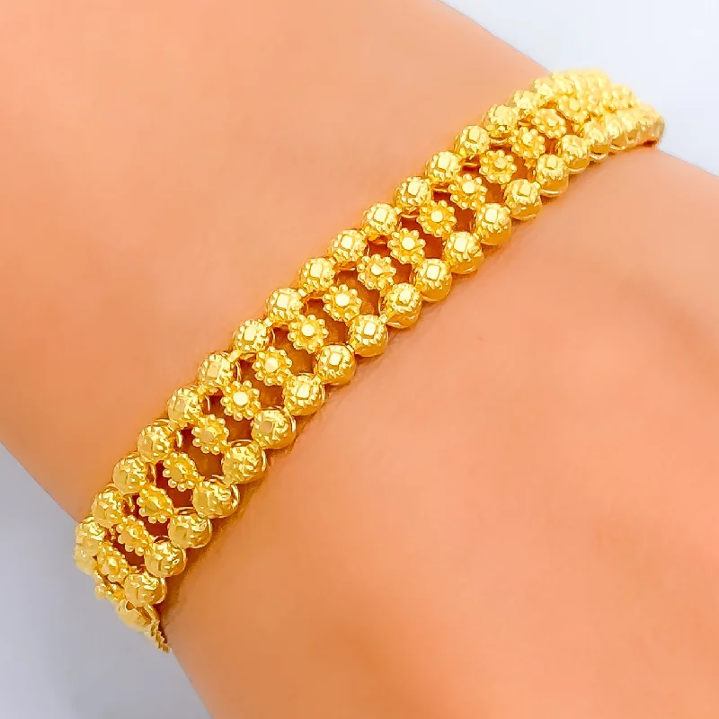 Women’s elegant bangles-Luminous Fashionable 22k Gold Bracelet