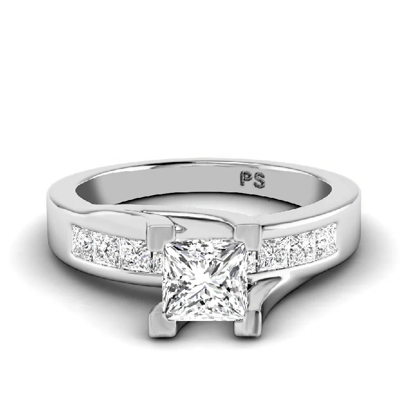 Women’s infinity engagement rings-0.80-1.95 CT Princess Cut Diamonds - Engagement Ring