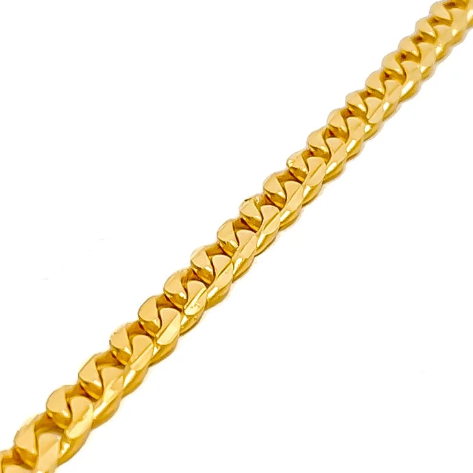 Women’s romantic charm bracelets-Classy Cuban Link 22k Gold Baby Bracelet